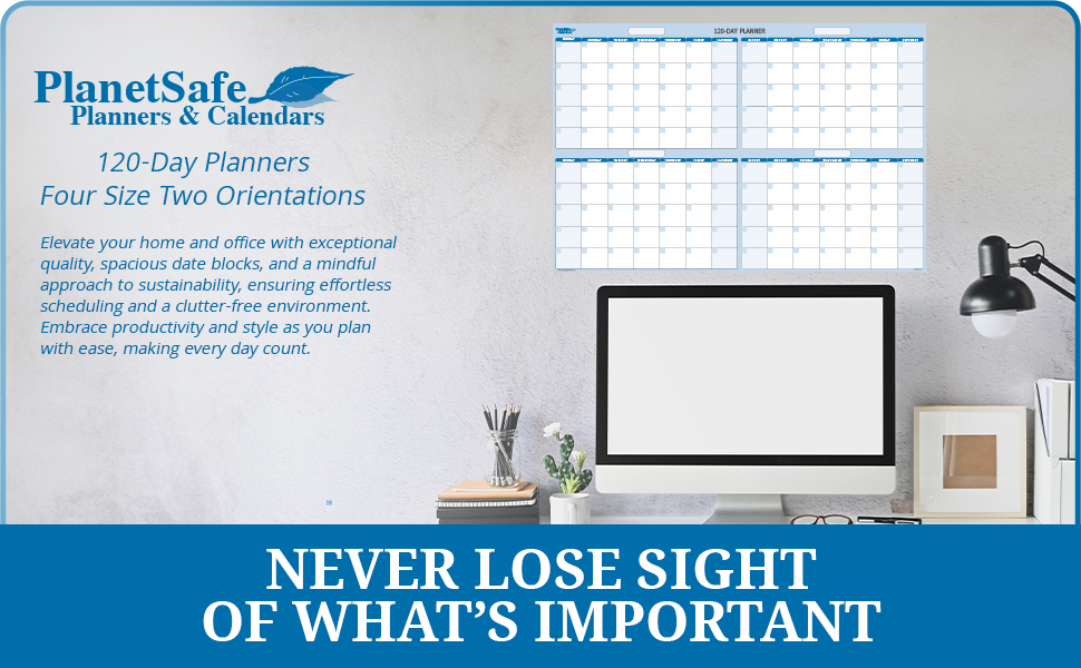 4-Month 120-Day Dry Erasable Wall Calendar