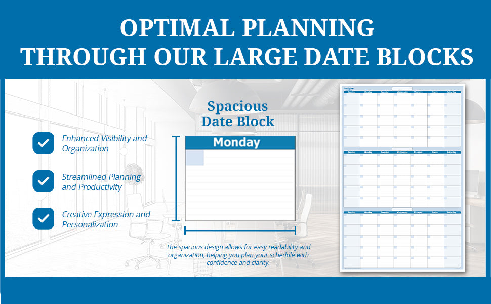 3-Month 90-Day Dry Erasable Wall Calendar