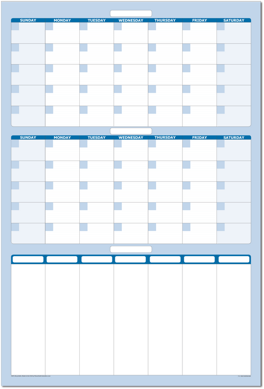 2-Month plus 7-Column Erasable Task/Goals Wall Planner