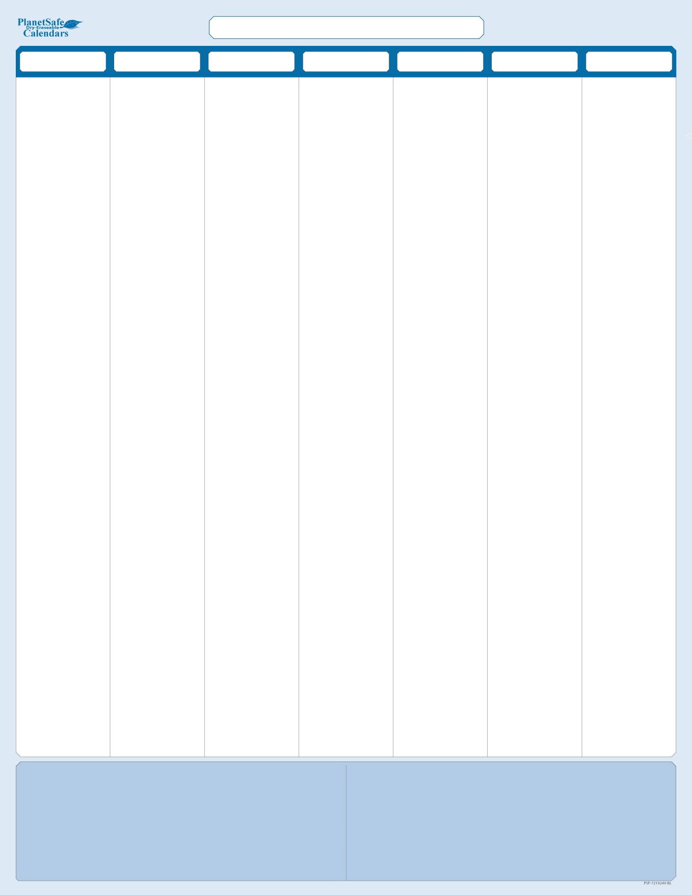 7 Column Goals and Task Manager