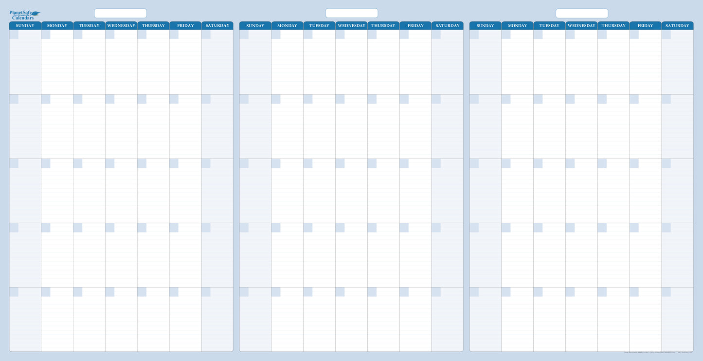 3-Month 90-Day Dry Erasable Wall Calendar