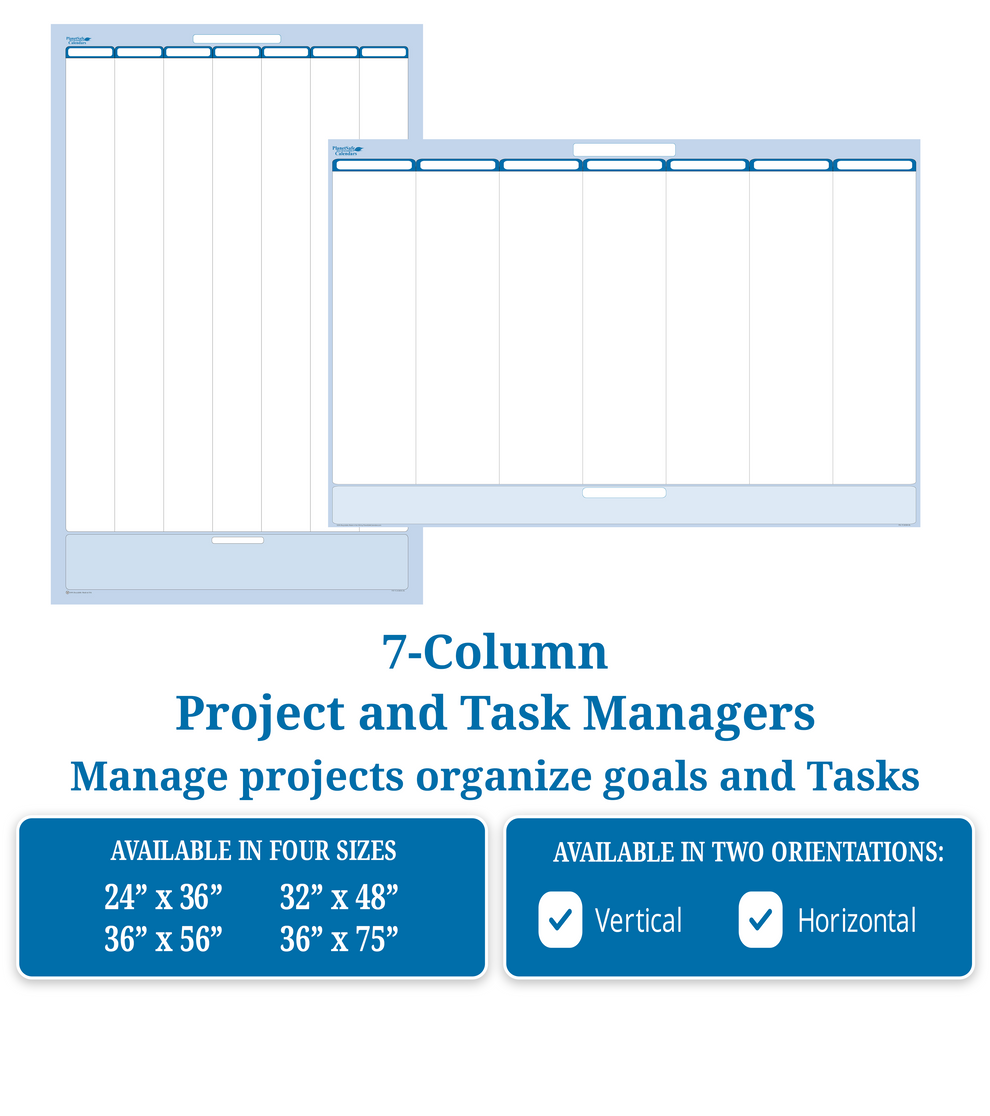 7-Column Task Job and Goals Wall Organizer – PlanetSafe Planners ...