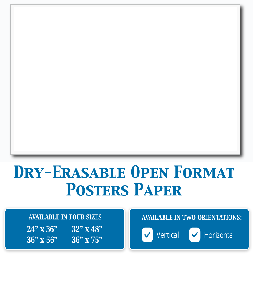 Rolable Paper Dry-Erase Paper - Rollable & Lightweight Several sizes to choose from ...